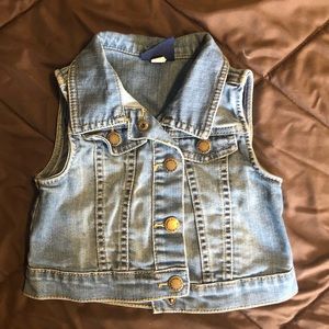 Girls denim crop top vest